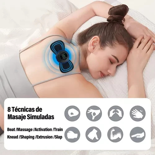 Mini Masajeador Eléctrico Parche 8 Modos
